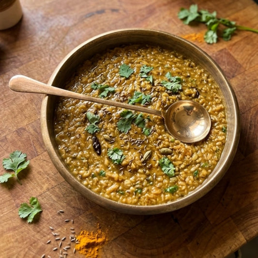 1966 Antique Bronze Cooking Urli with Ladle | Traditional Bronze Serving Vessel