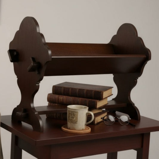 1978 Antique Teakwood Booklet Stand | Wooden Reading & Display Stand