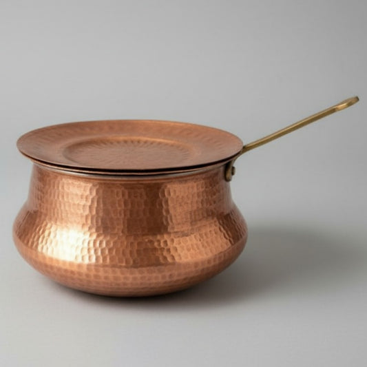 1966 Antique Brass Copper Deg with Lid and Ladle 4L | Traditional Cooking & Serving Vessel
