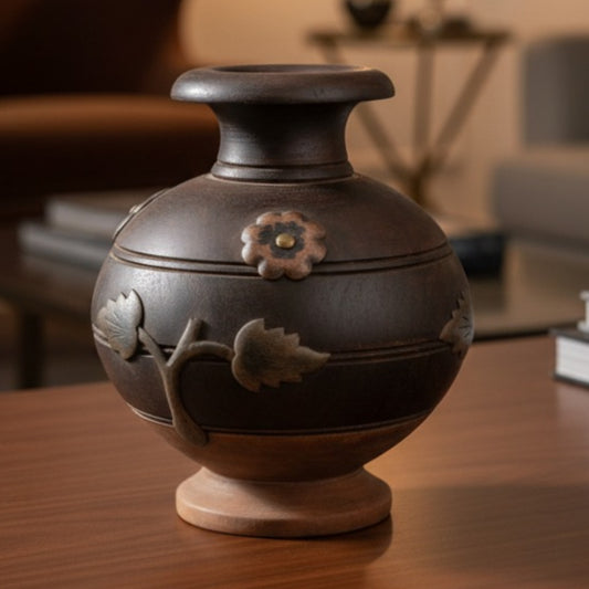 1974 Antique Rosewood Vase | Decorative Wooden Accent Piece