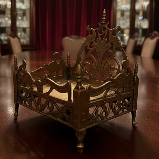 Antique Brass Singhasan | Decorative Brass Display Stand | Made in 1969