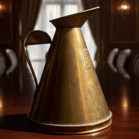 Antique Brass Kerosene Measuring Container 5L | Traditional Brass Utility Vessel | Made in 1986