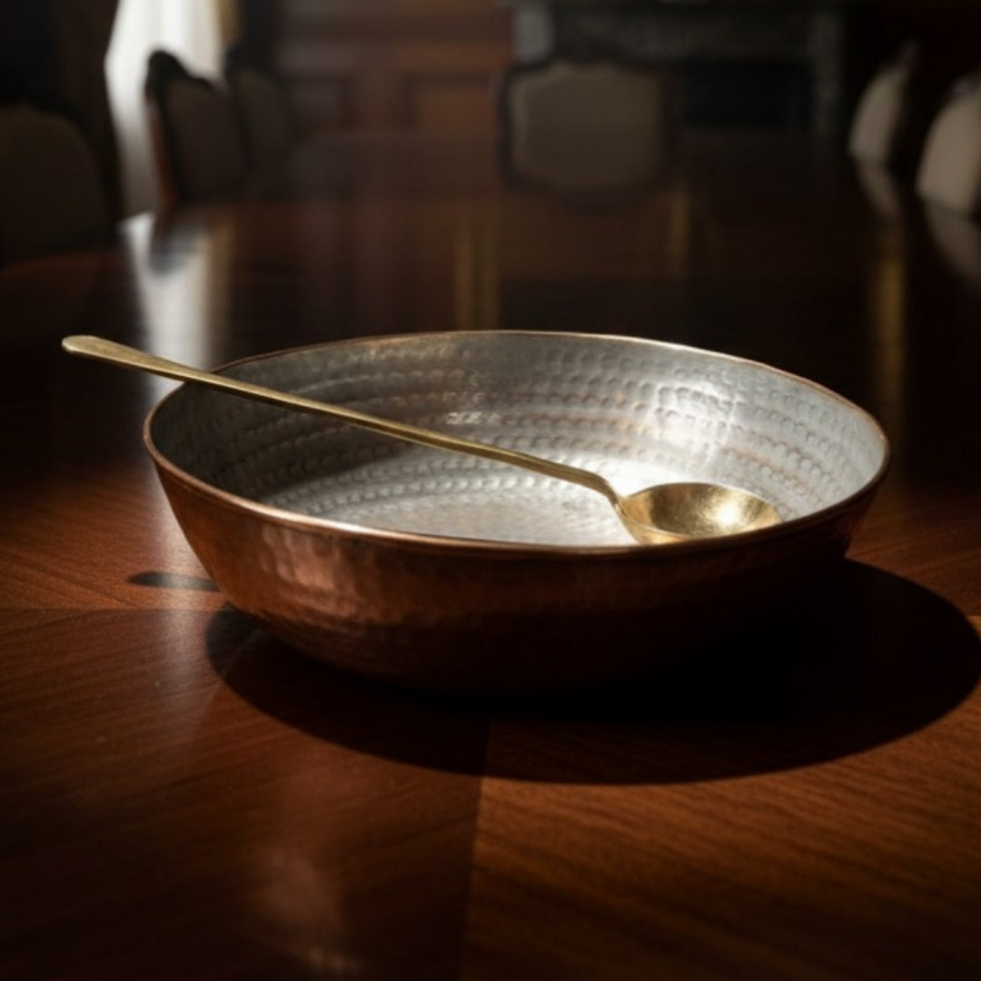 Antique Brass Ghamela 3–4L | Traditional Brass Utility Bowl | Made in 1966