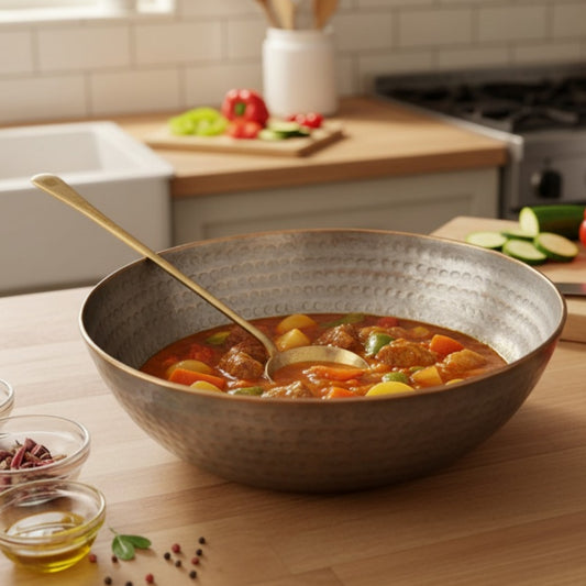 Antique Brass Ghamela 3–4L | Traditional Brass Utility Bowl | Made in 1966