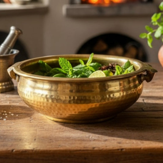 Antique Pittal Urli | Premium Brass Serving & Decor Bowl | Made in 1990 - Bombay Antiques