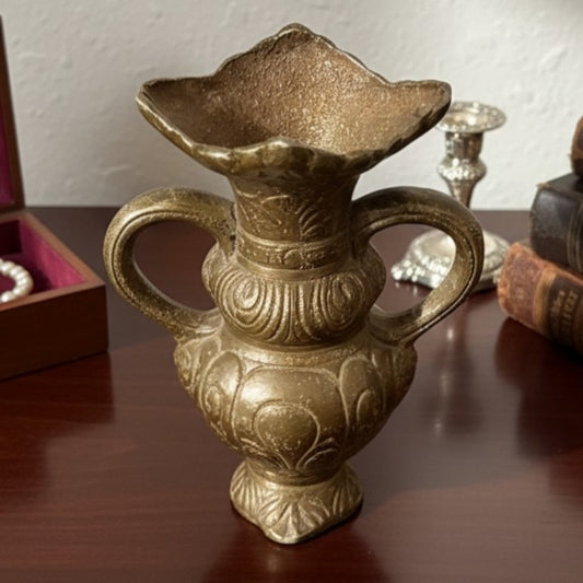 100 Year Old Antique Antimony Vase | Premium Metal Decorative Piece | Made circa 1900