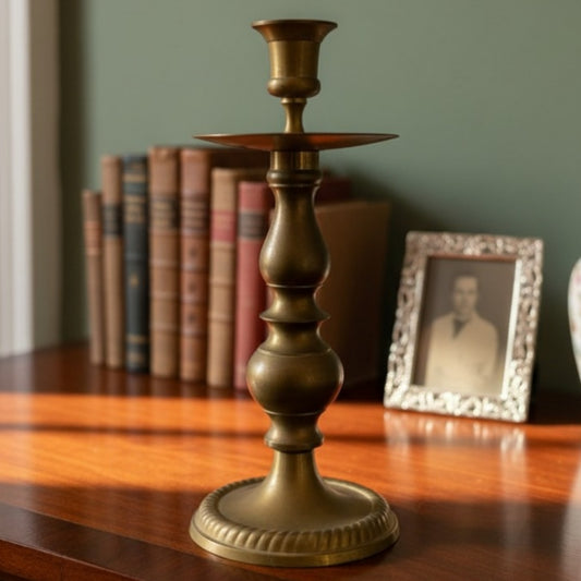 100 Year Old Antique Peetal Candle Handle Holder | Premium Brass Handheld Candle Stand | Made circa 1900