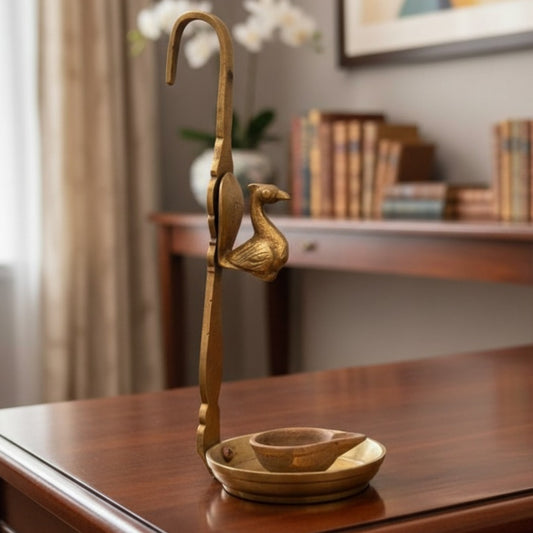 Antique Peetal Wall Mount Diya | Premium Brass Oil Lamp | Made in 1966