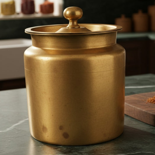 Antique Peetal Storage Box | Premium Brass Lidded Container | Made in 1980