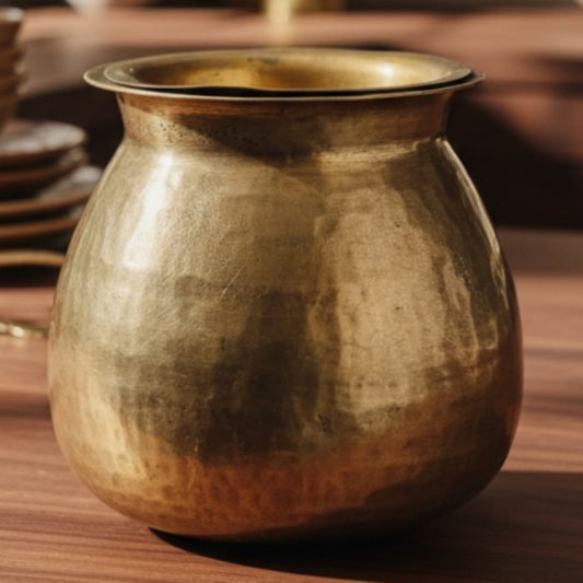 Antique Peetal Kalash | Premium Brass Storage Vessel | Made in 1955 - Bombay Antiques