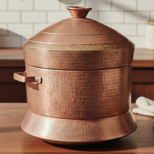 Antique Tamba Steamer Patra | Premium Copper Cooking Vessel | Made in 1960 - Bombay Antiques