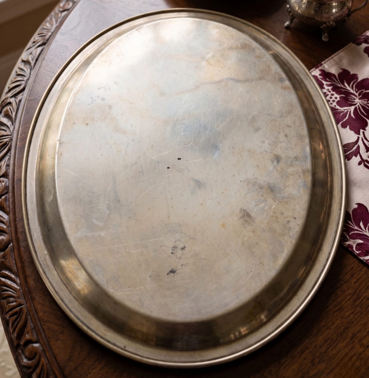 Antique German Silver Tray Made in Italy | Premium Decorative Serving Tray | Made in 1940 - Bombay Antiques
