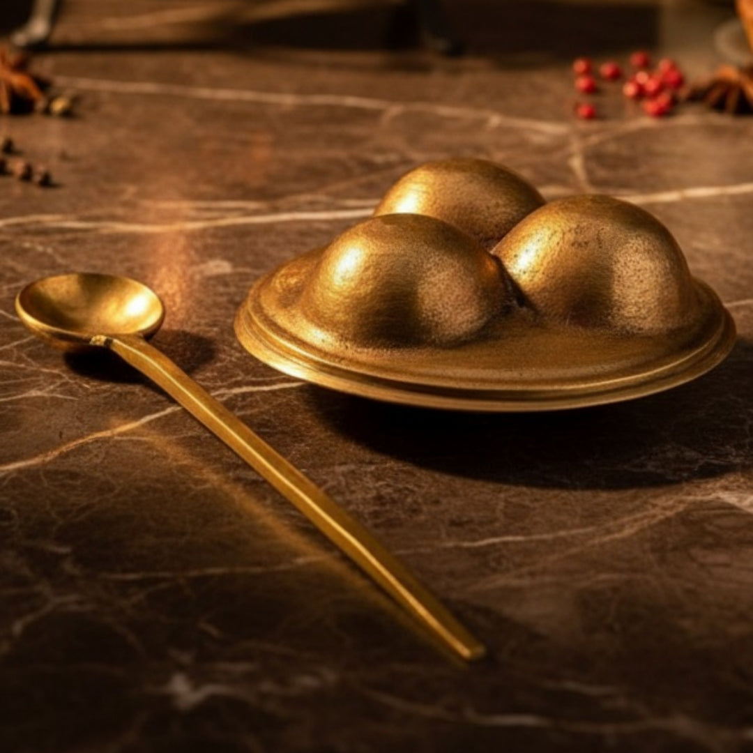 Antique Peetal Appam Maker with Ladle | Brass Appam Pan Cooking Set | Made in 1960