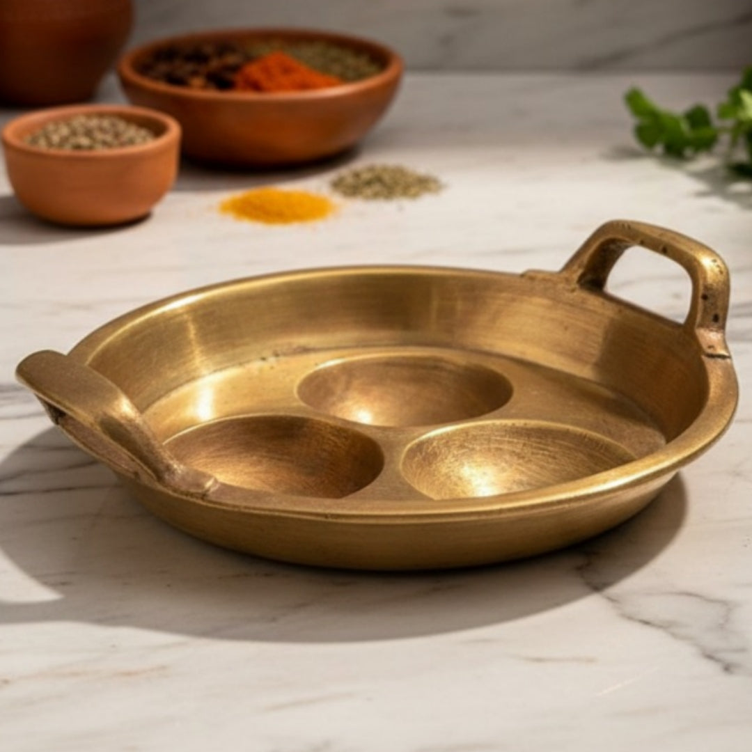 Antique Peetal Appam Maker with Ladle | Brass Appam Pan Cooking Set | Made in 1960