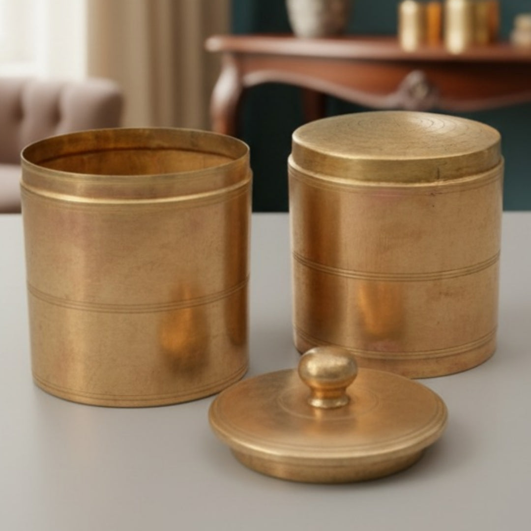 Antique Peetal Filter Coffee Maker | Brass South Indian Coffee Dripper | Made in 1970 - Bombay Antiques