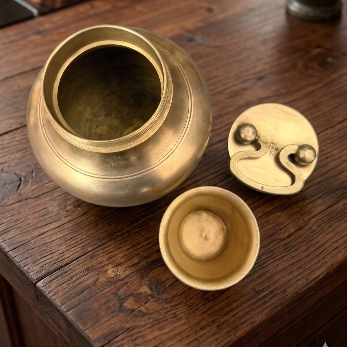 Antique Peetal Gangajal Kamandal Water Pot | Brass Gangajal Kamandal Storage Pot | Made in 1957