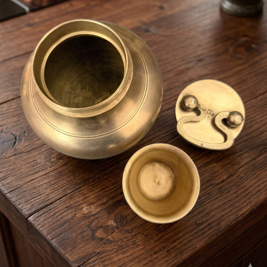 Antique Peetal Gangajal Kamandal Water Pot | Brass Gangajal Kamandal Storage Pot | Made in 1957