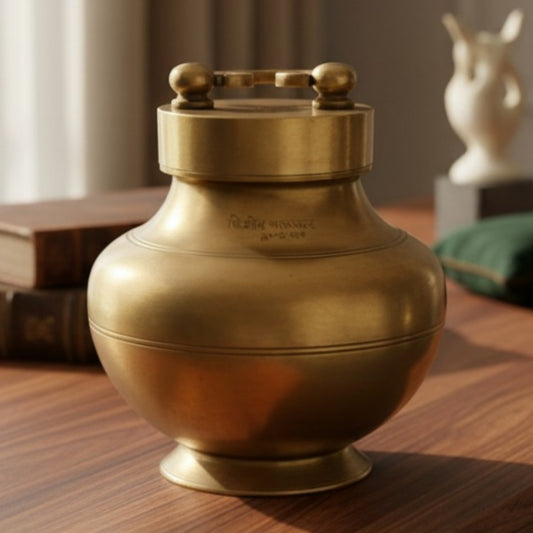 Antique Peetal Gangajal Kamandal Water Pot | Brass Gangajal Kamandal Storage Pot | Made in 1957