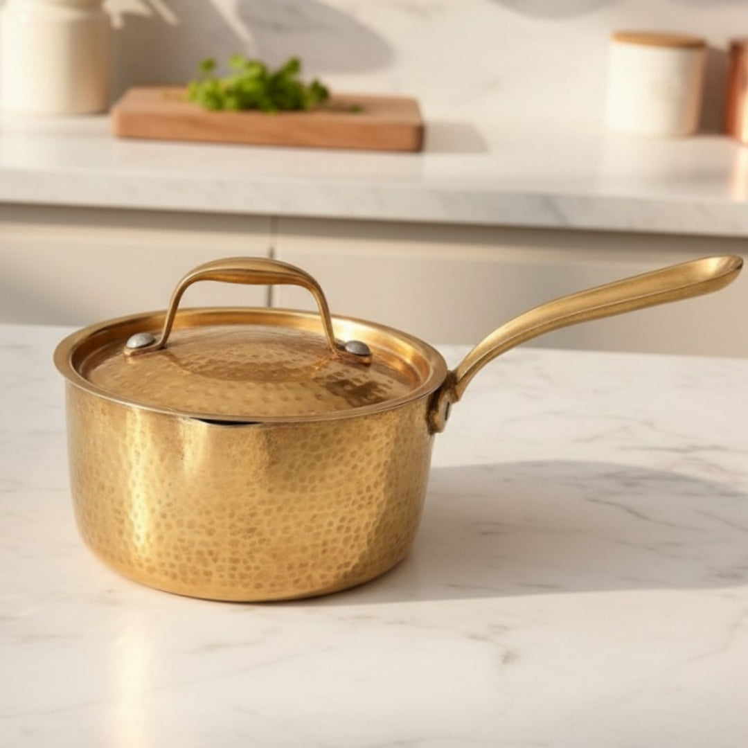 Antique Peetal Tea Pot with Lid & Handle | Pure Brass Serving Teapot | Made in 1971