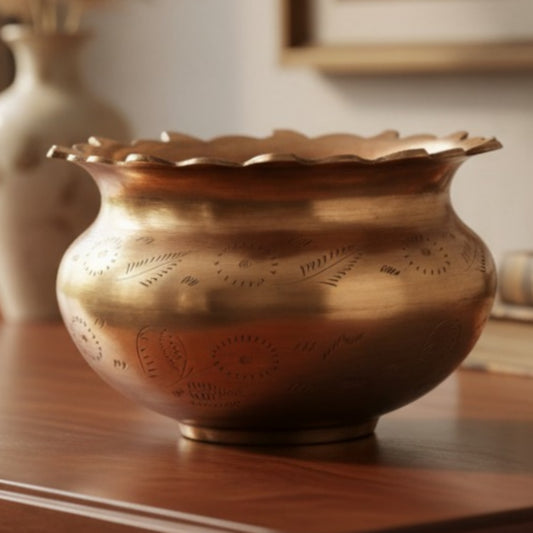 Antique Peetal Planter | Pure Brass Decorative Planter Pot | Made in 1978