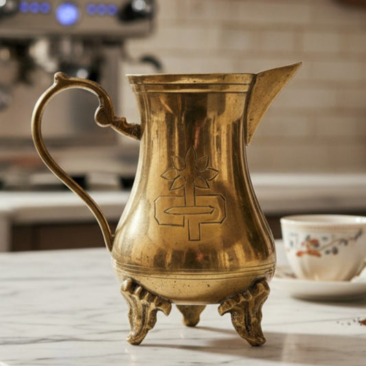 Antique Peetal Tea Kettle Pair | Pure Brass Decorative Kettle Set of 2 | Made in 1971