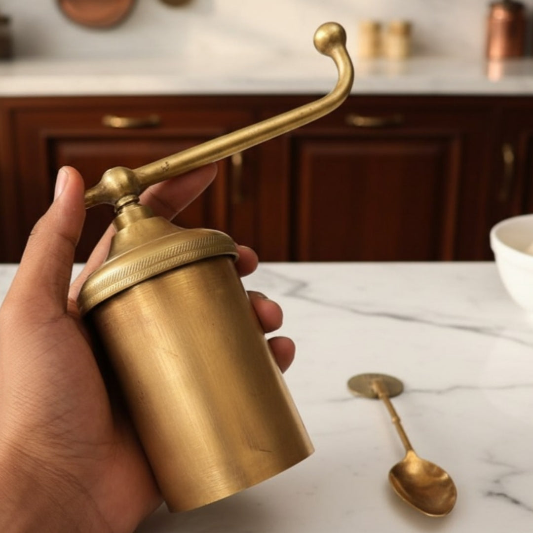 Antique Peetal Chakli Maker with Press Spoon | Pure Brass Traditional Kitchen Press | Made in 1977