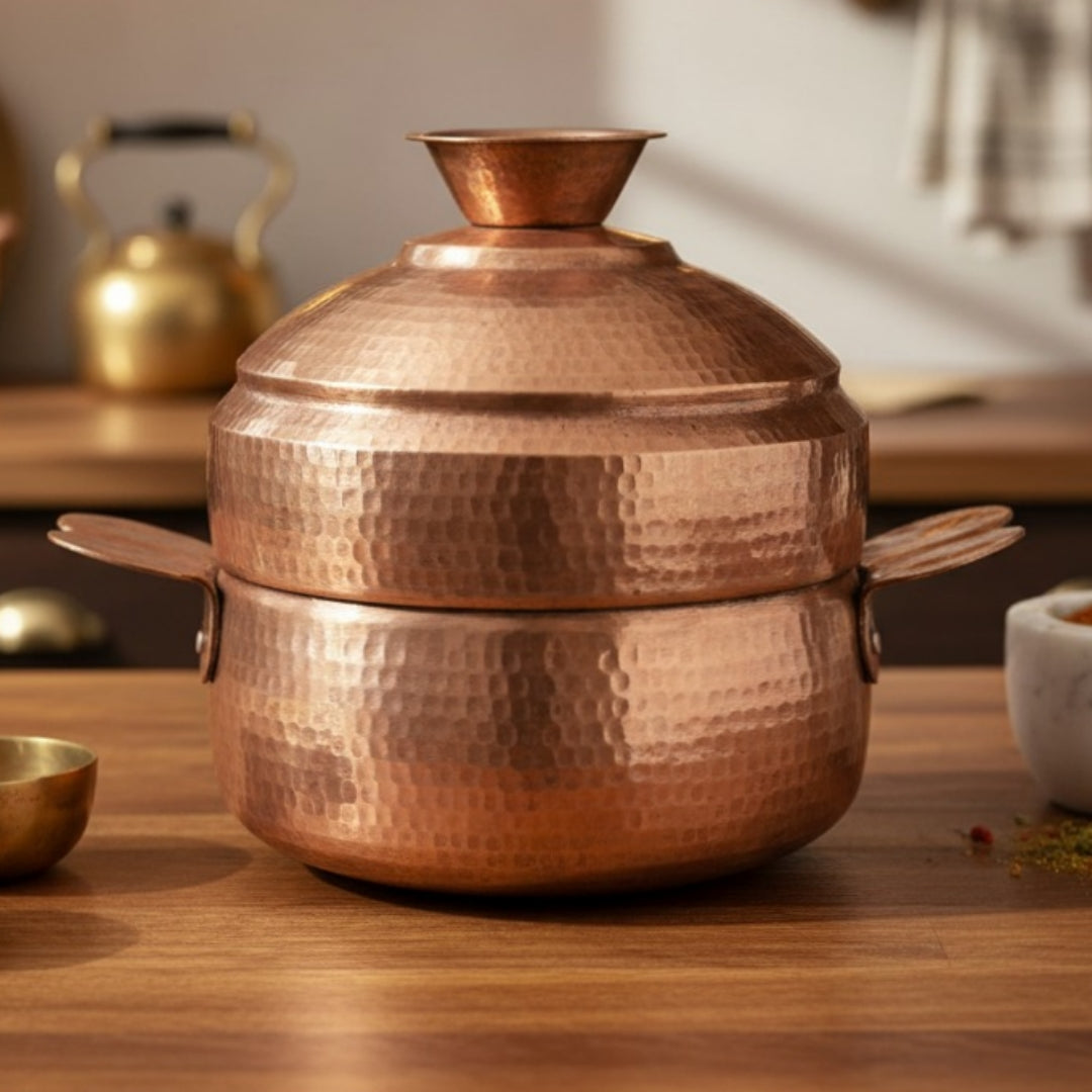 Antique Tamra Modak Patra | Pure Copper Traditional Cooking Vessel | Made in 1971