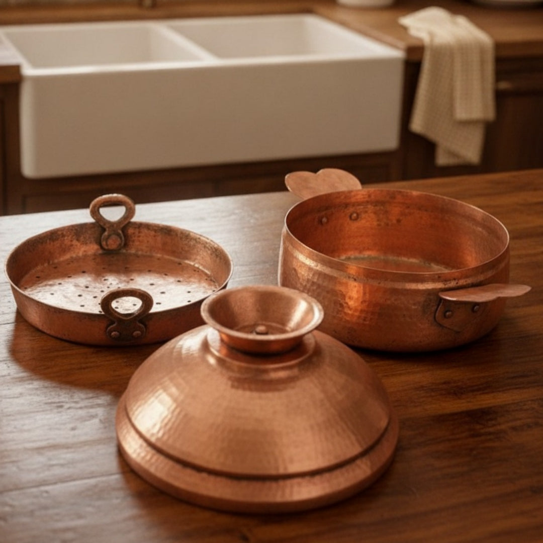 Antique Tamra Modak Patra | Pure Copper Traditional Cooking Vessel | Made in 1971