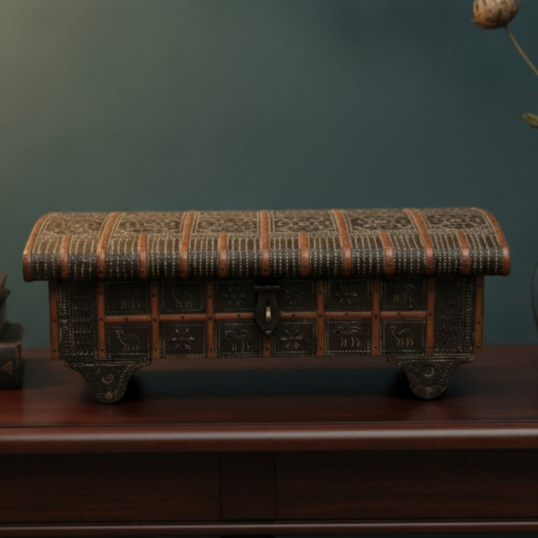 Antique Wooden Storage Box | Traditional Wooden Keepsake & Utility Chest | Made in 1974