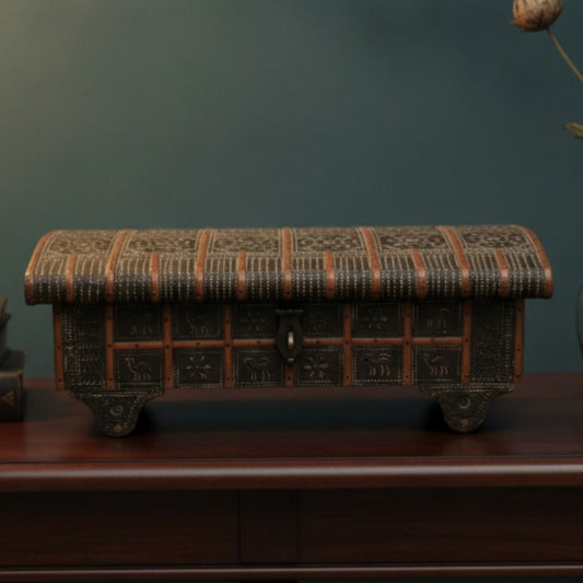 Antique Wooden Storage Box | Traditional Wooden Keepsake & Utility Chest | Made in 1974