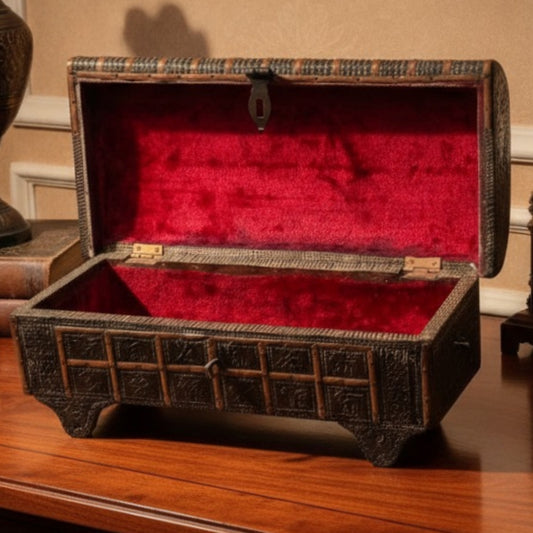 Antique Wooden Storage Box | Traditional Wooden Keepsake & Utility Chest | Made in 1974
