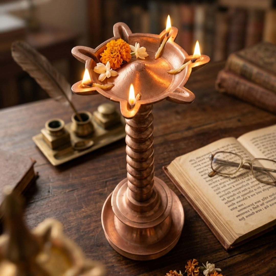 Antique Peetal Samay | Pure Brass Traditional Lamp Stand | Made in 1969