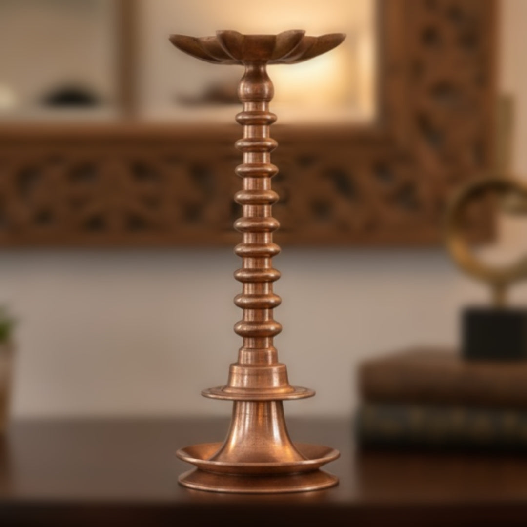 Antique Peetal Samay | Pure Brass Traditional Lamp Stand | Made in 1969