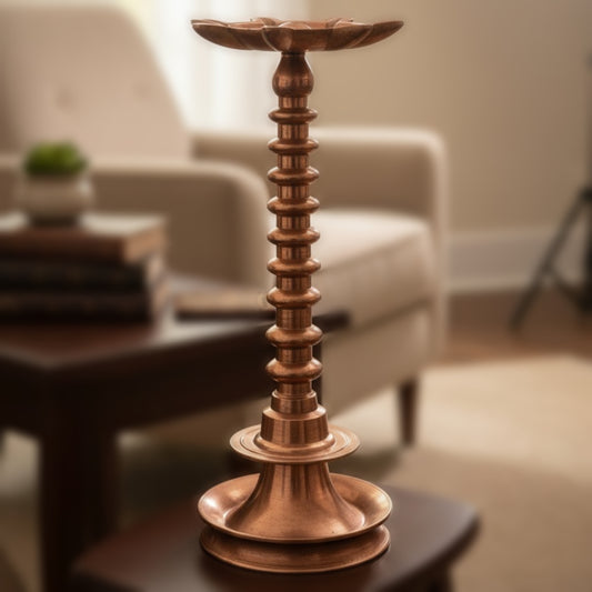 Antique Peetal Samay | Pure Brass Traditional Lamp Stand | Made in 1969