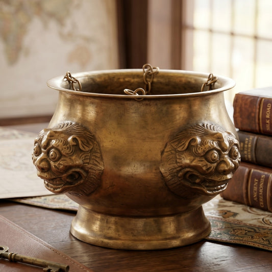 Antique Peetal Hanging Pot | Pure Brass Hanging Planter and Decorative Vessel | Made in 1970