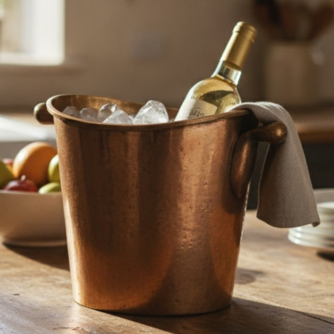 Antique Peetal Planter and Ice Bucket | Pure Brass Decorative Utility Vessel | Made in 1980