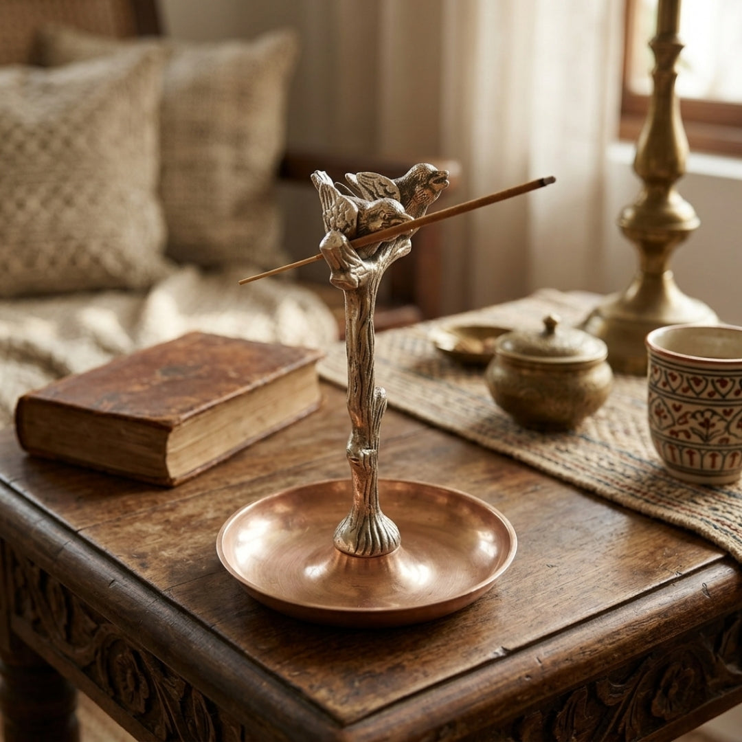 Antique Peetal Bird Décor Piece | Pure Brass Decorative Figurine | Made in 1980 - Bombay Antiques