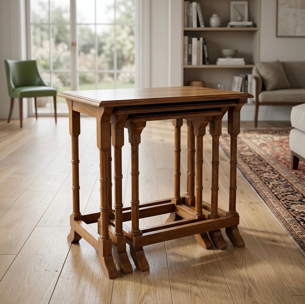 Sagwan Teak Wood Bureau Writing Desk Chest | Solid Teak Fall Front Secretary Desk with Drawers | Inspired by 1780s Georgian Colonial Design