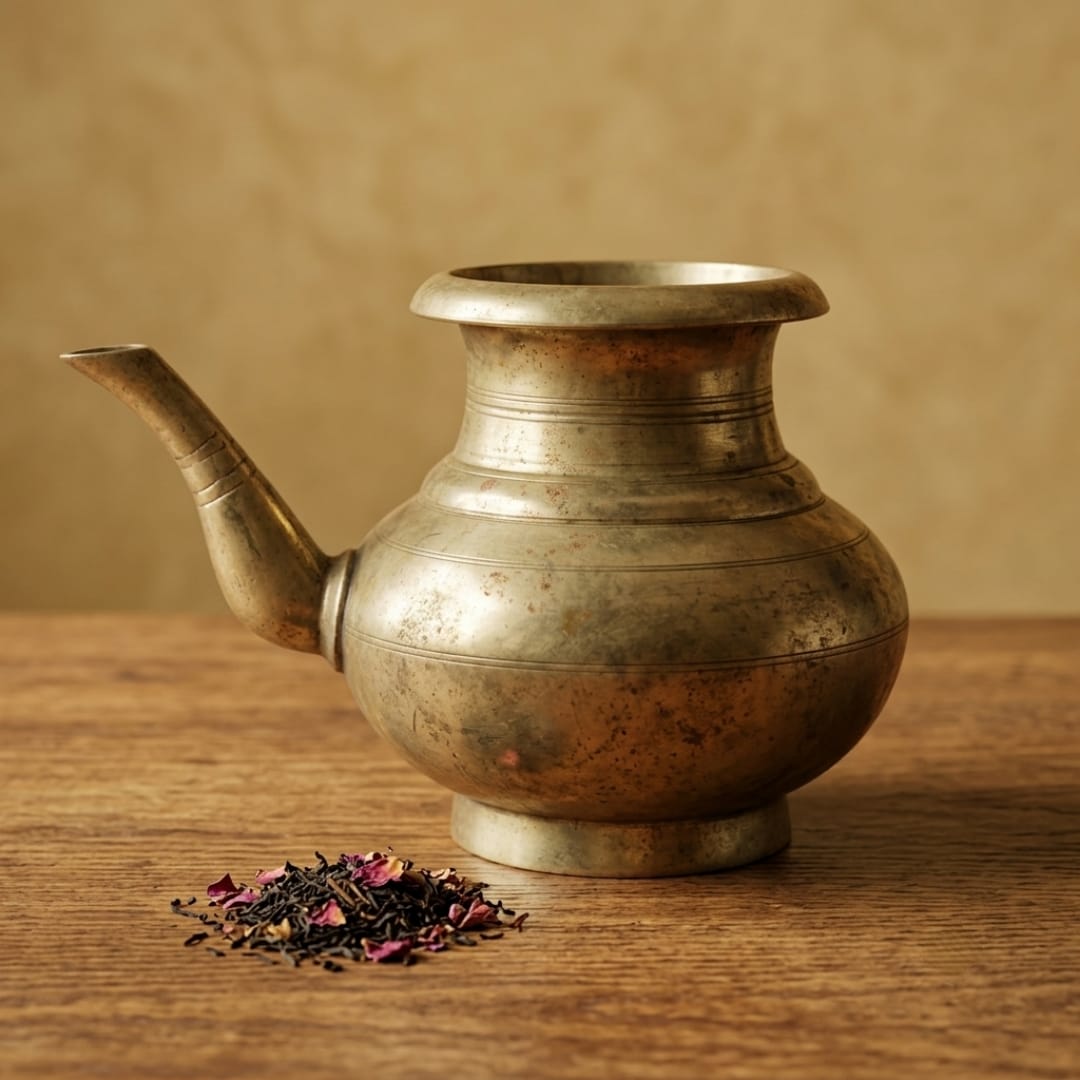 Antique Bronze Engraved Kamandal | Traditional Spouted Water Vessel | Made in 1980