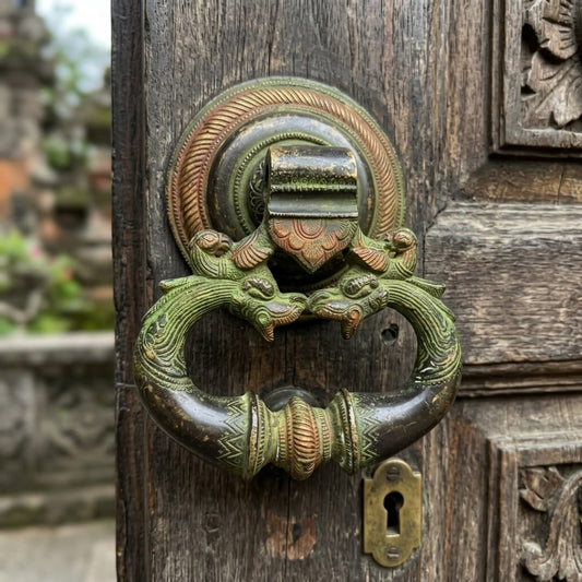 Antique Peetal Engraved Door Handle | Traditional Brass Door Knocker | Made in 1960
