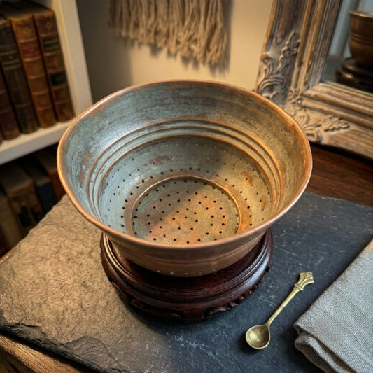 Antique Tamba Colander Bowl | Pure Copper Traditional Strainer Bowl | Premium | Made in 1964