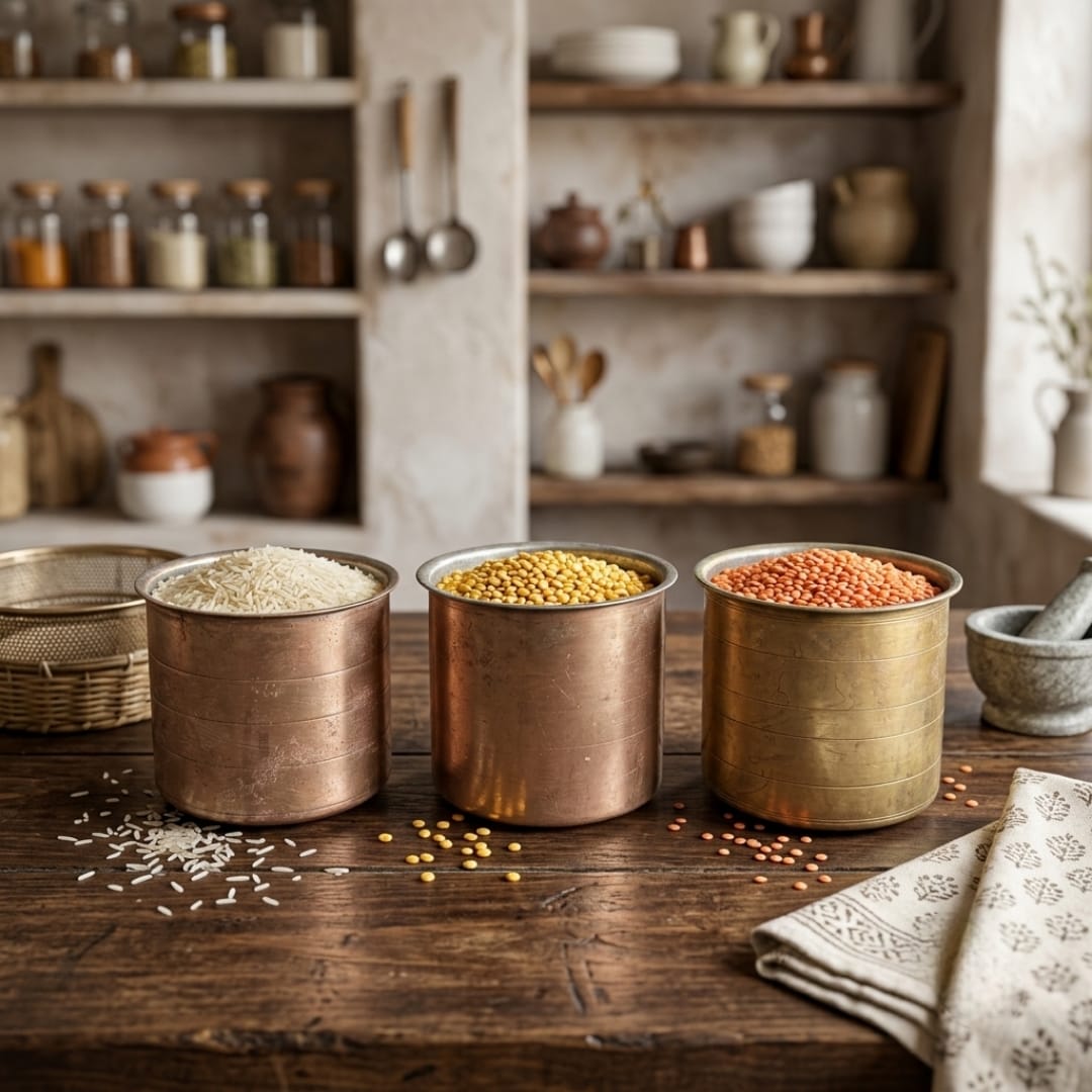 Antique Peetal Cooking Pot Set of 3 | Pure Brass Traditional Cooking Vessels | Made in 1965