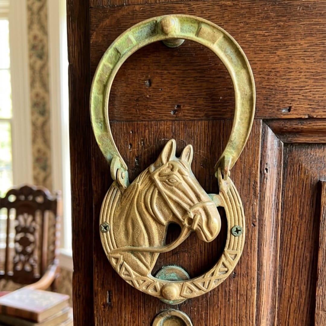 Antique Peetal Horse Door Knocker | Pure Brass Decorative Door Knocker | Made in 1969
