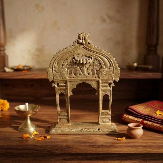 Antique Peetal Decorative Arch Frame | Pure Brass Ornamental Display Frame | Made in 1970