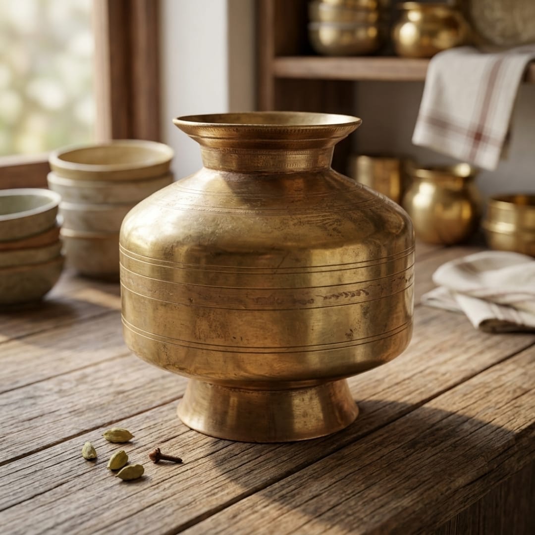 Antique Peetal Water Pot | Pure Brass Water Storage Vessel | Made in 1978