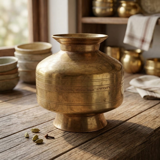 Antique Peetal Water Pot | Pure Brass Water Storage Vessel | Made in 1978