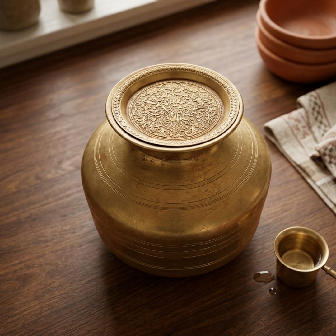 Antique Peetal Water Pot | Pure Brass Water Storage Vessel | Made in 1978