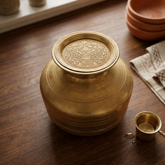 Antique Peetal Water Pot | Pure Brass Water Storage Vessel | Made in 1978