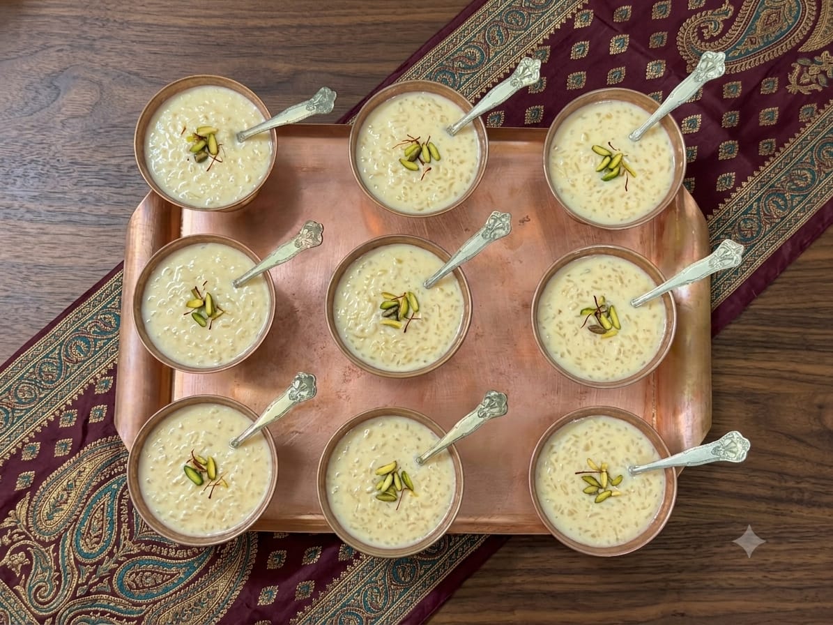 Antique Copper Dessert Bowl Set with Serving Tray & Spoons | Traditional Royal Dessert Service Set | Made in 1980