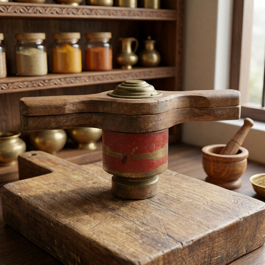 Antique Wooden Lemon Squeezer Crusher | Traditional Handheld Wooden Squeezepress | Made in 1979